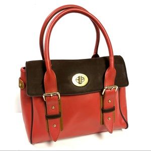 Spartina Burnt Orange and Brown Leather Handbag